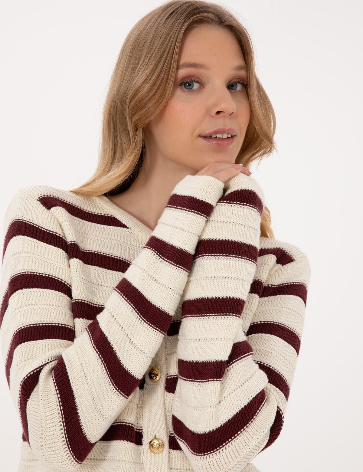 Vişne Regular Fit Triko Hırka - 50310974008