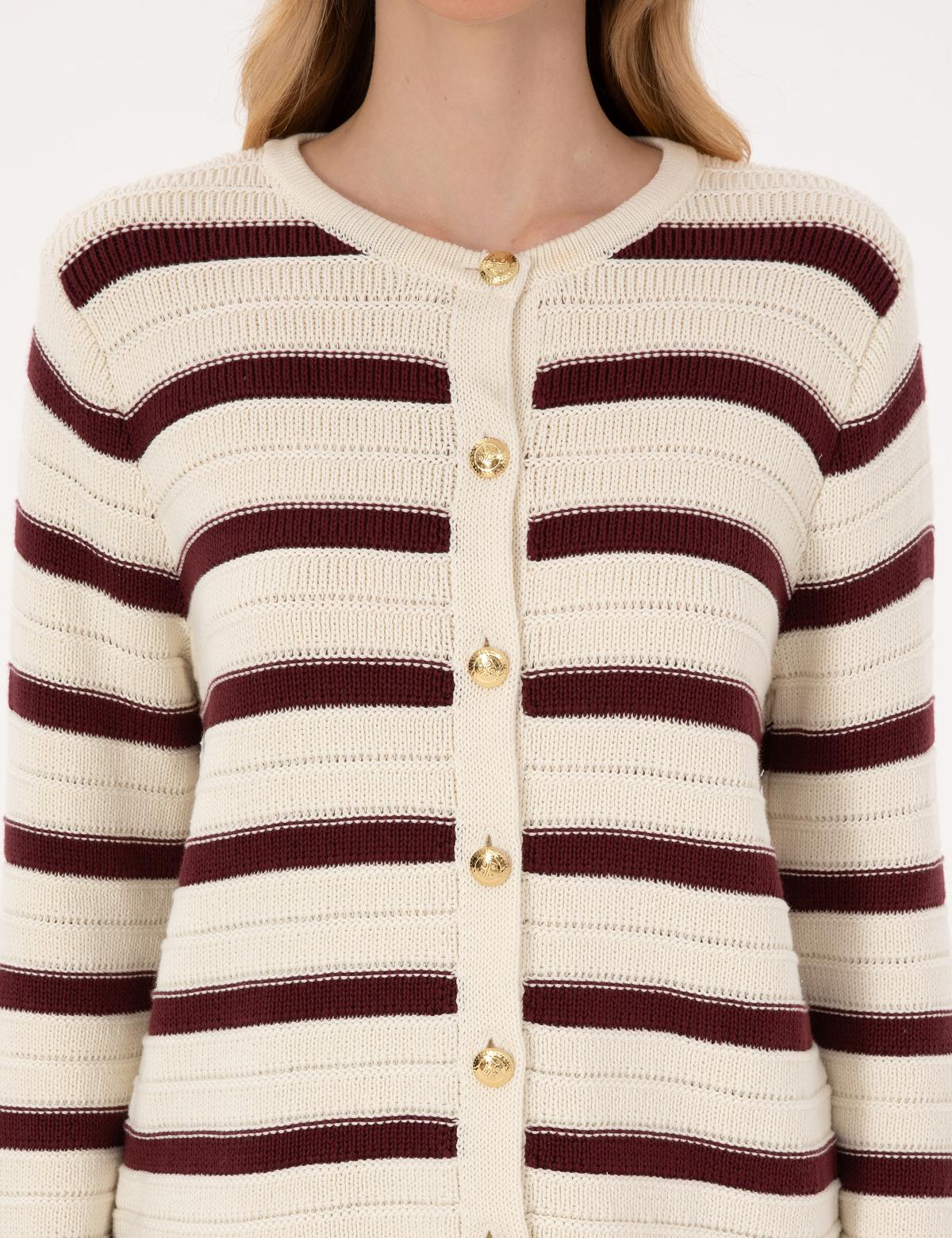 Vişne Regular Fit Triko Hırka - 50310974008