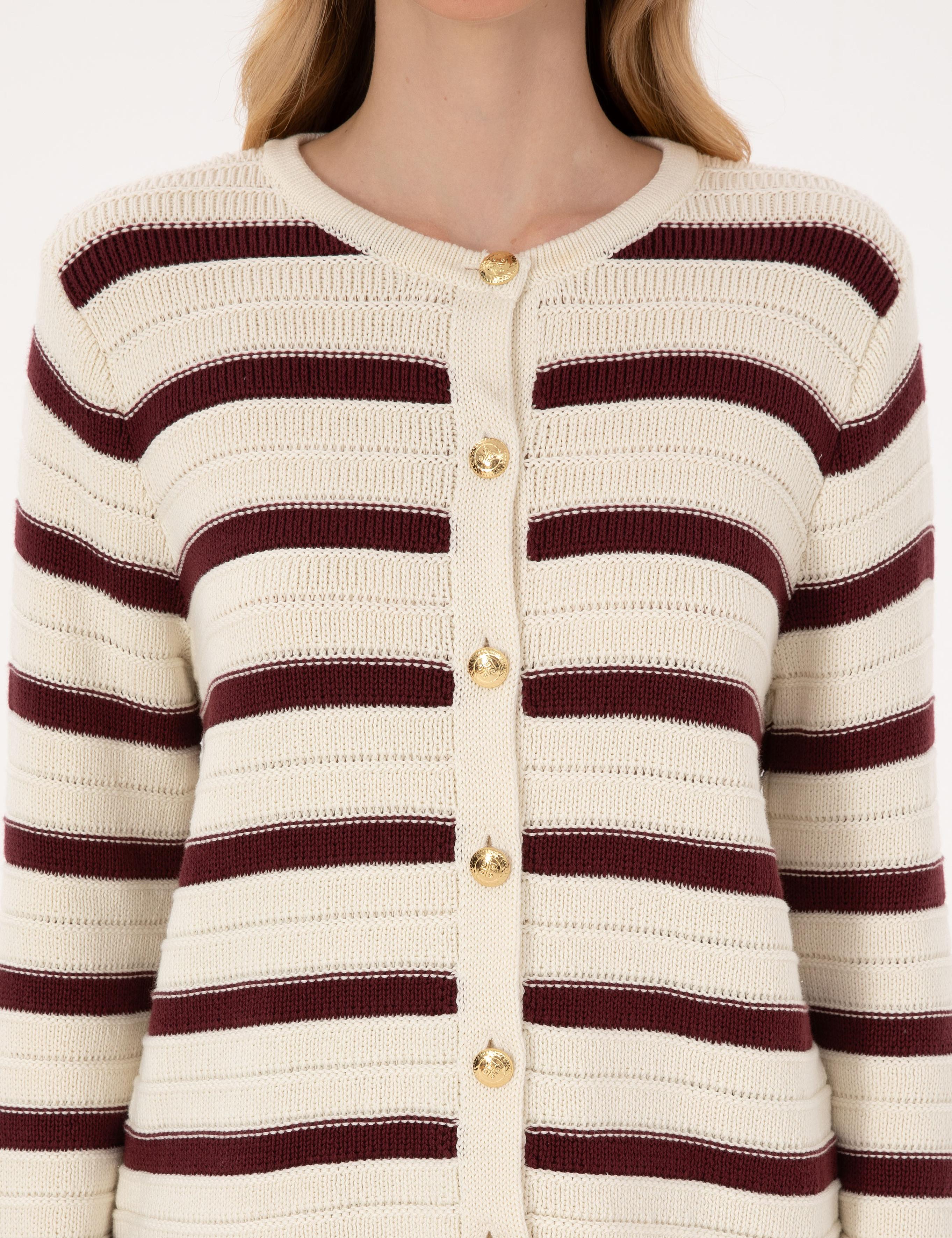 Vişne Regular Fit Triko Hırka