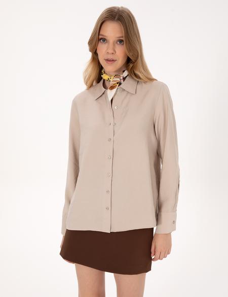 Vizon Modal Karışımlı Comfort Fit Uzun Kollu Gömlek - 50318219018