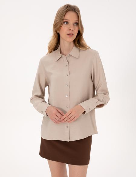 Vizon Modal Karışımlı Comfort Fit Uzun Kollu Gömlek - 50318219018