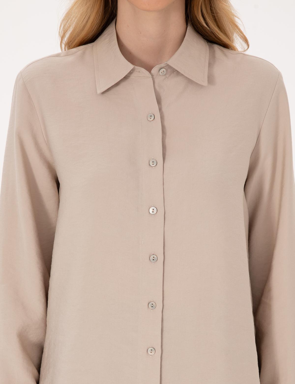 Vizon Modal Karışımlı Comfort Fit Uzun Kollu Gömlek - 50318219018