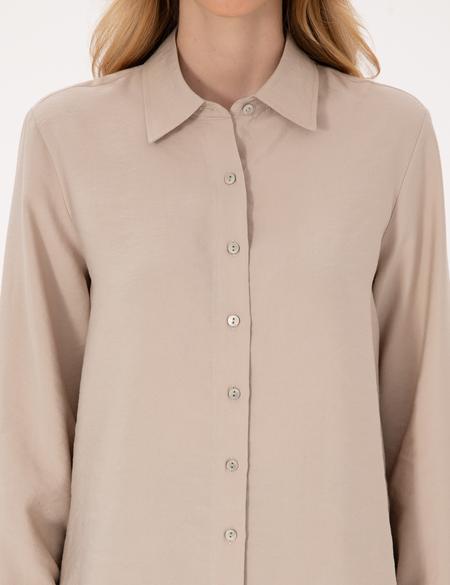 Vizon Modal Karışımlı Comfort Fit Uzun Kollu Gömlek - 50318219018