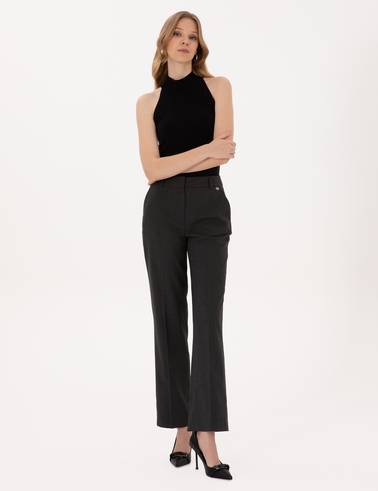 Antrasit Straight Fit Kumaş Pantolon