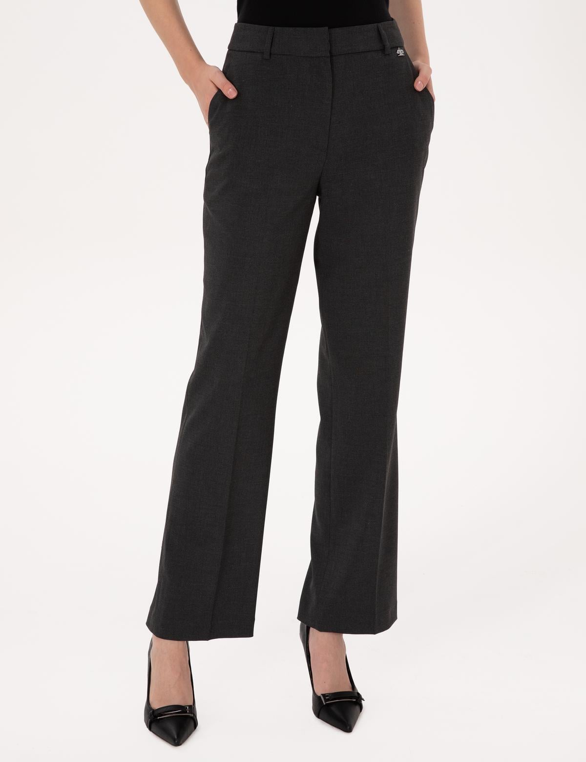 Antrasit Straight Fit Kumaş Pantolon - 50319434005