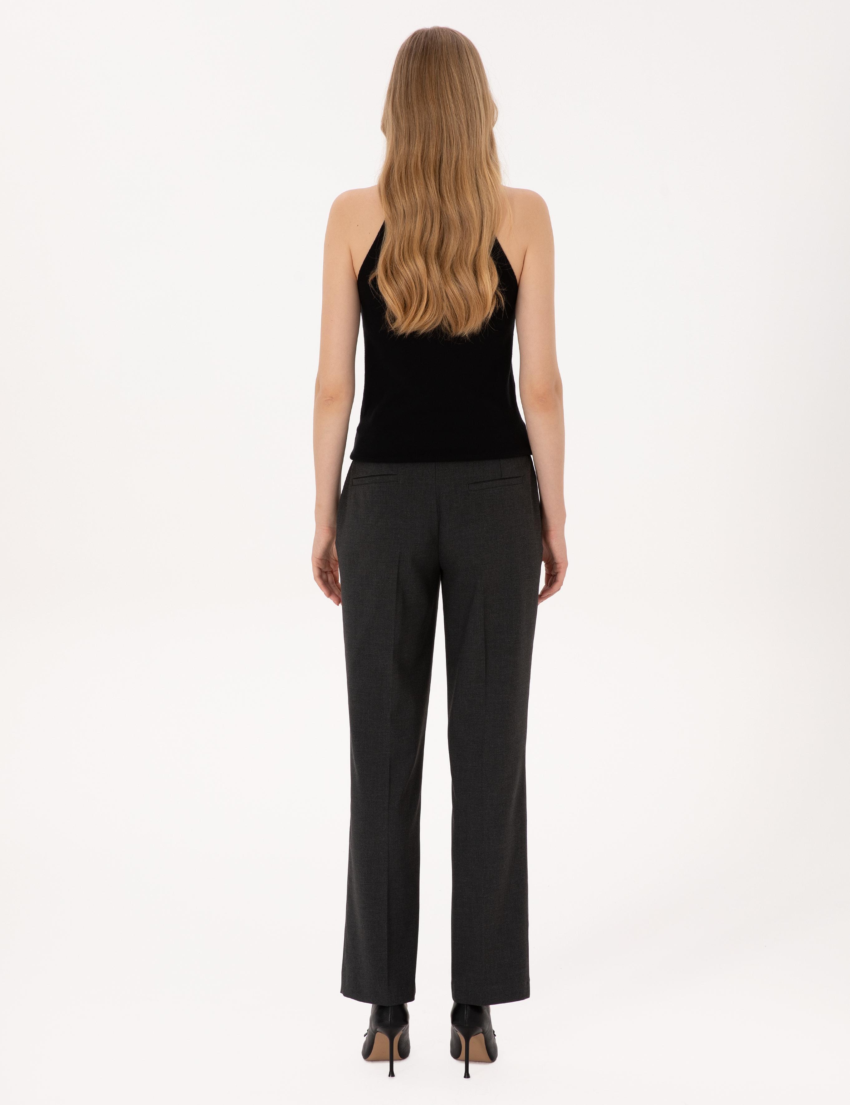 Antrasit Straight Fit Kumaş Pantolon