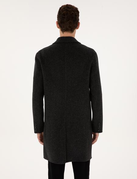 Antrasit Regular Fit Kaşe Kaban - 50315759052