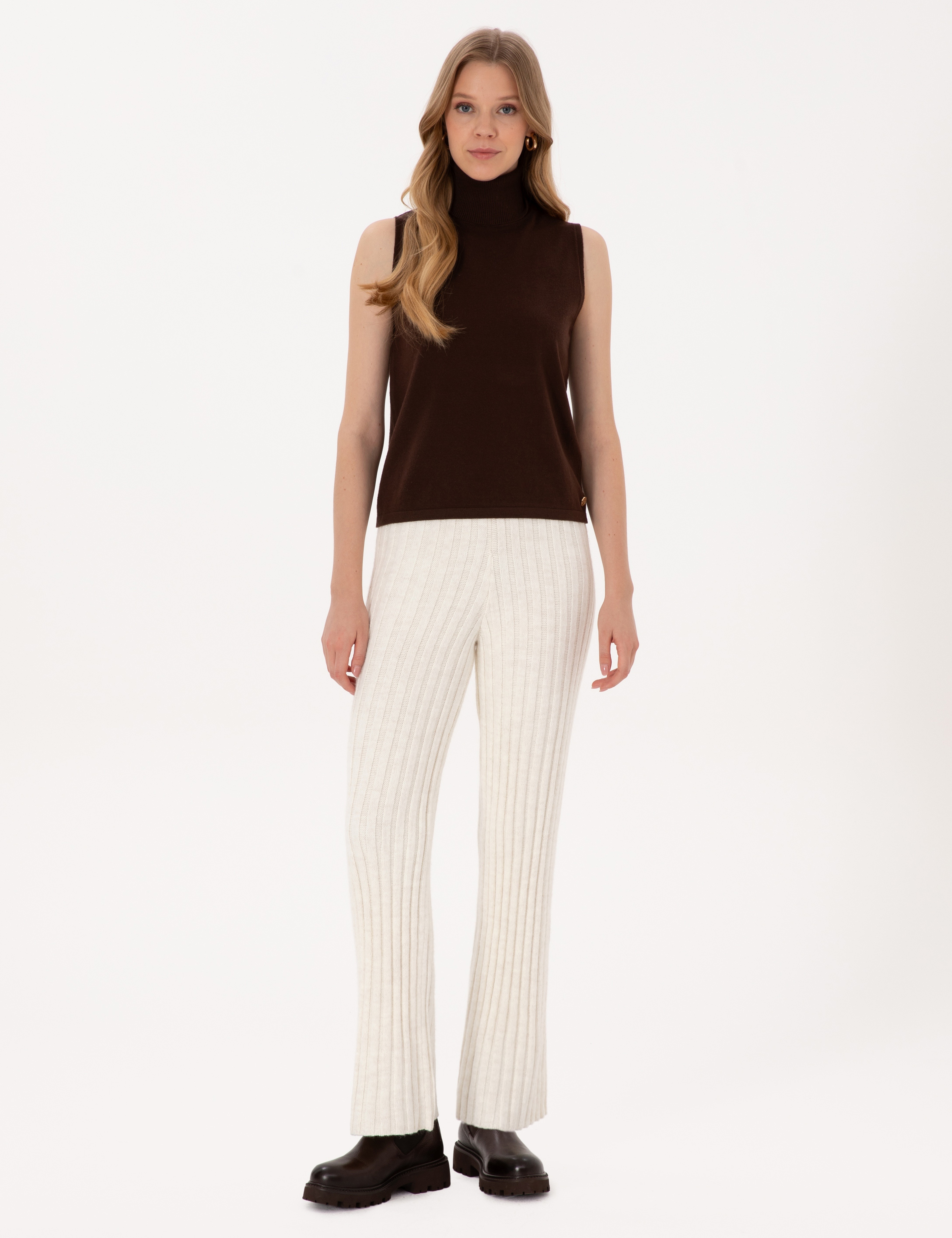 Kahverengi Slim Fit Kazak - Image 4