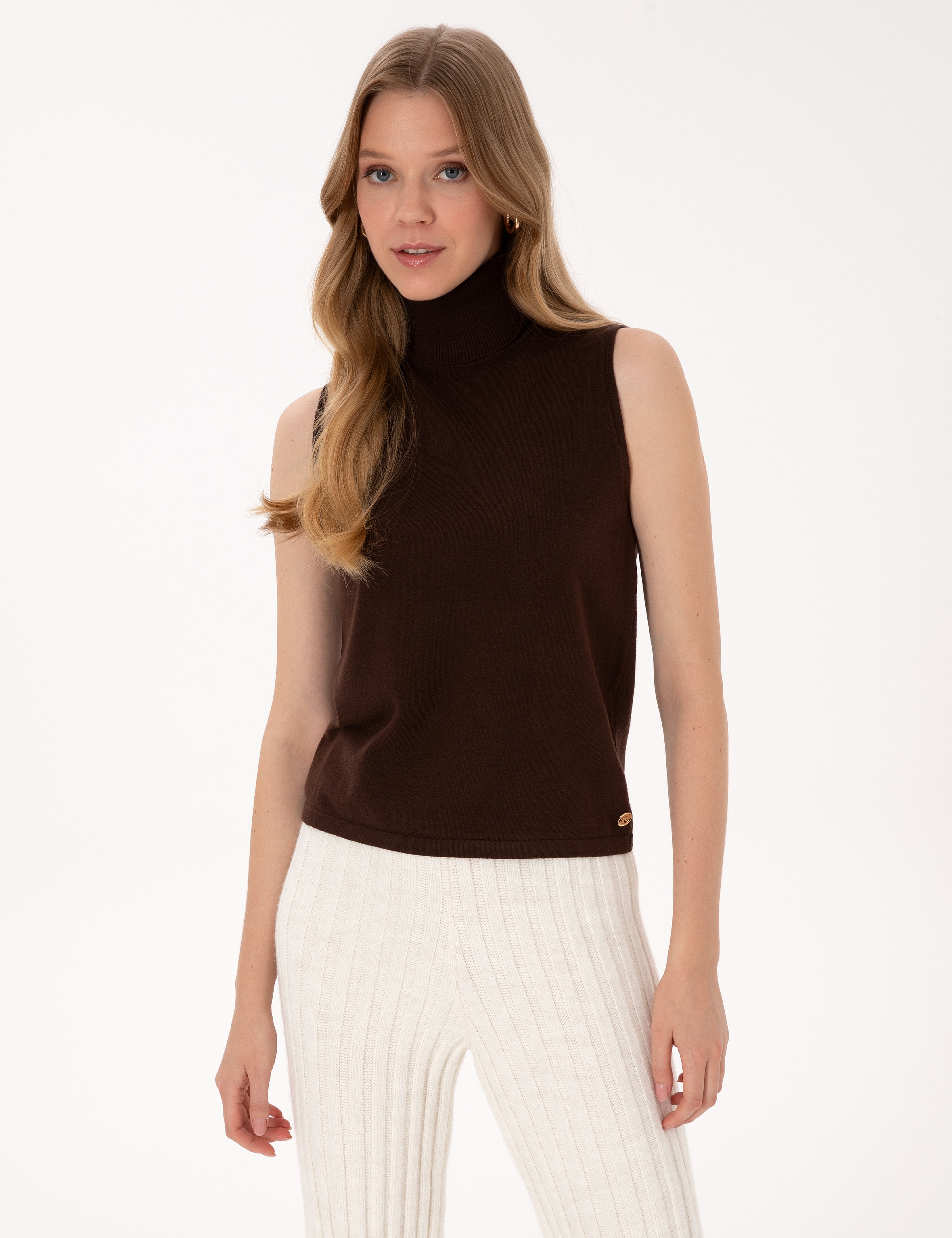 Kahverengi Slim Fit Kazak - Image 1