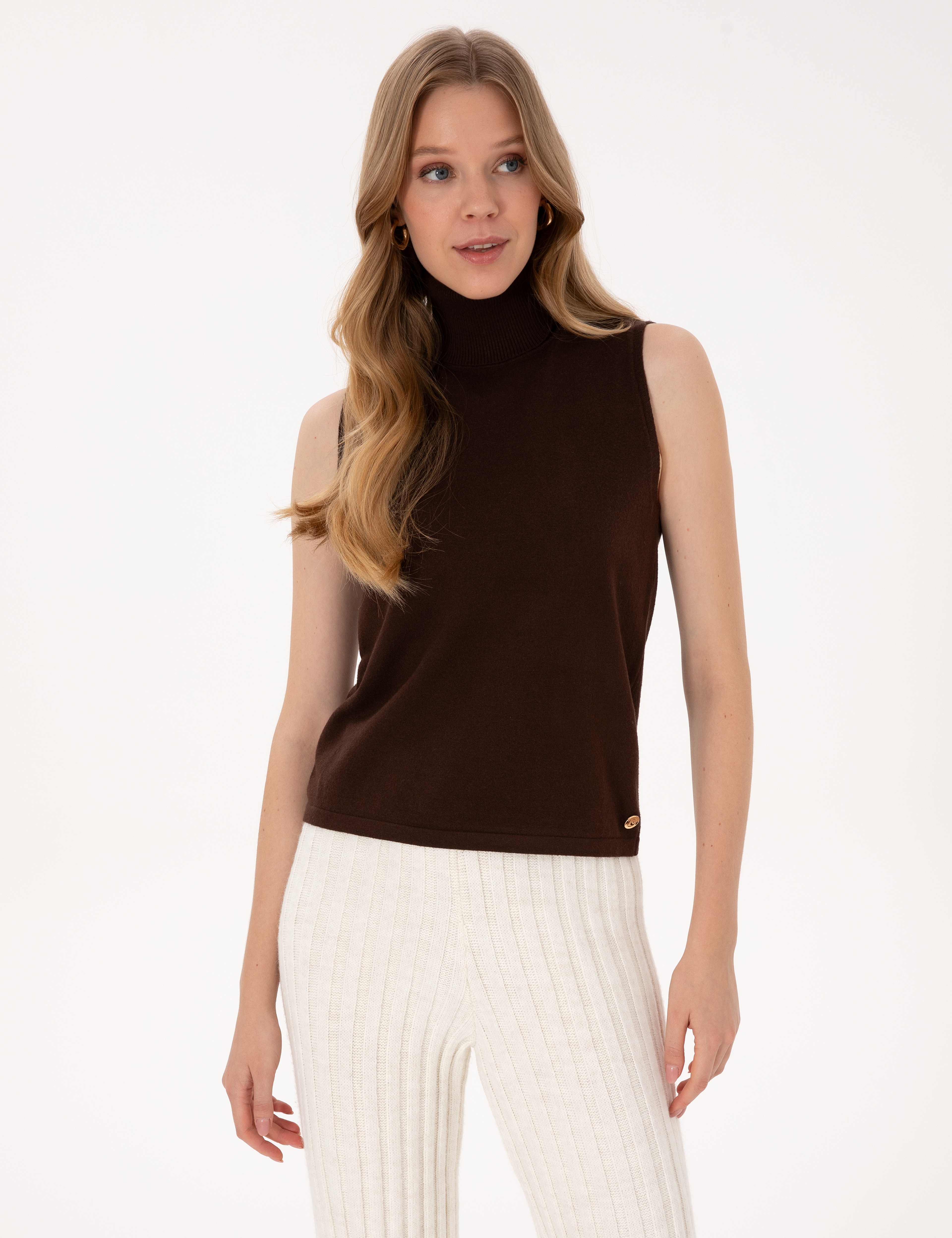 Kahverengi Slim Fit Kazak - Image 3