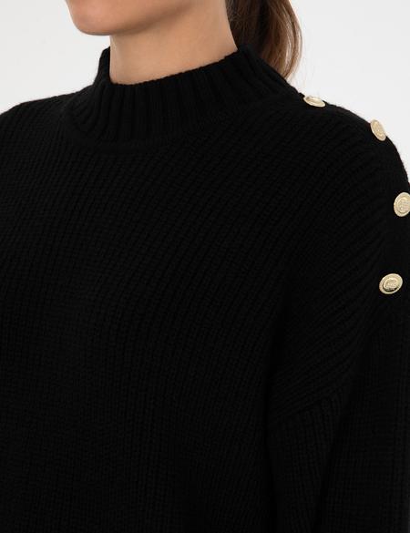 Siyah Comfort Fit Yarım Balıkçı Kazak - 50316342040