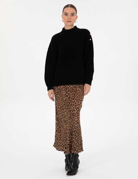 Siyah Comfort Fit Yarım Balıkçı Kazak - 50316342040