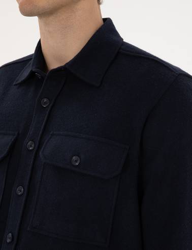 Lacivert Comfort Fit Uzun Kollu Gömlek