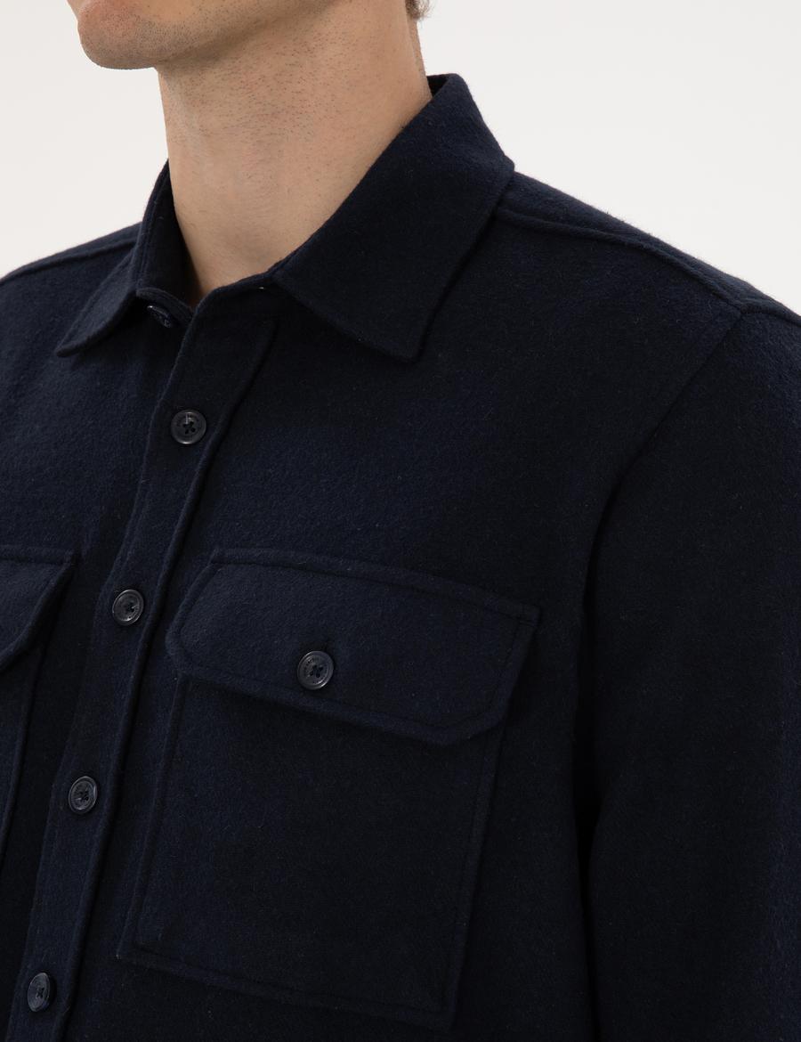 Lacivert Comfort Fit Uzun Kollu Gömlek