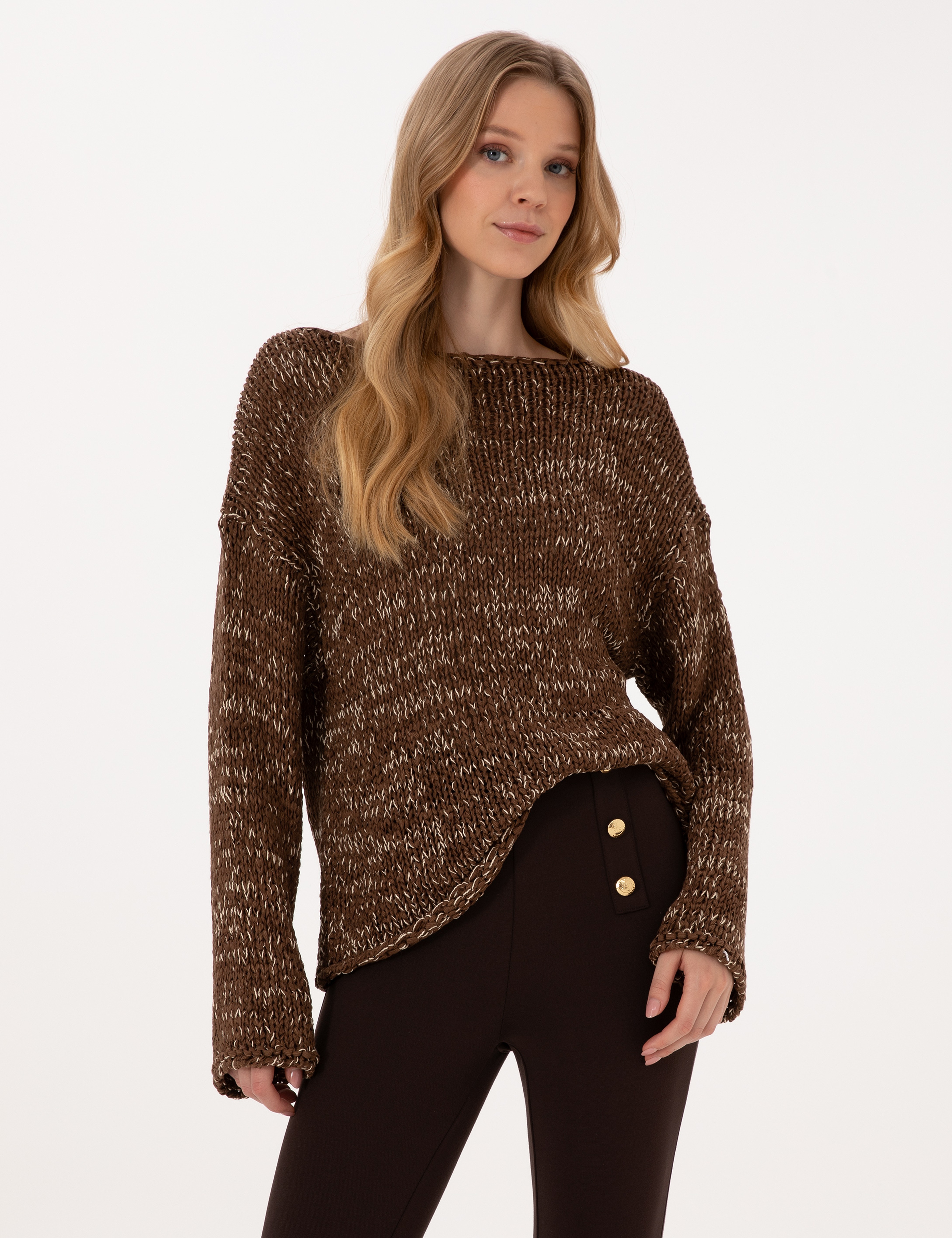 Kahverengi Comfort Fit Kazak - Image 3