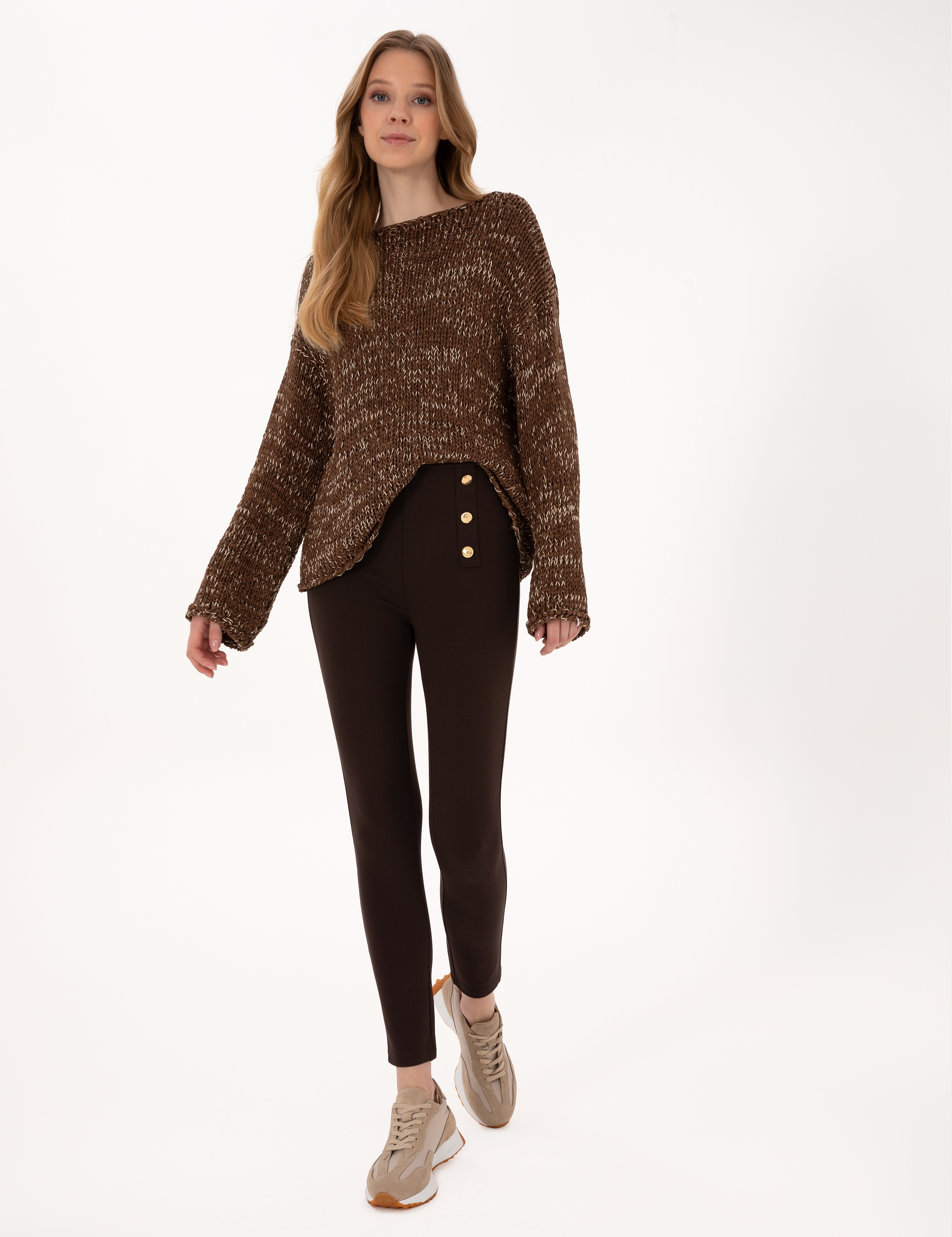 Kahverengi Comfort Fit Kazak - Image 4