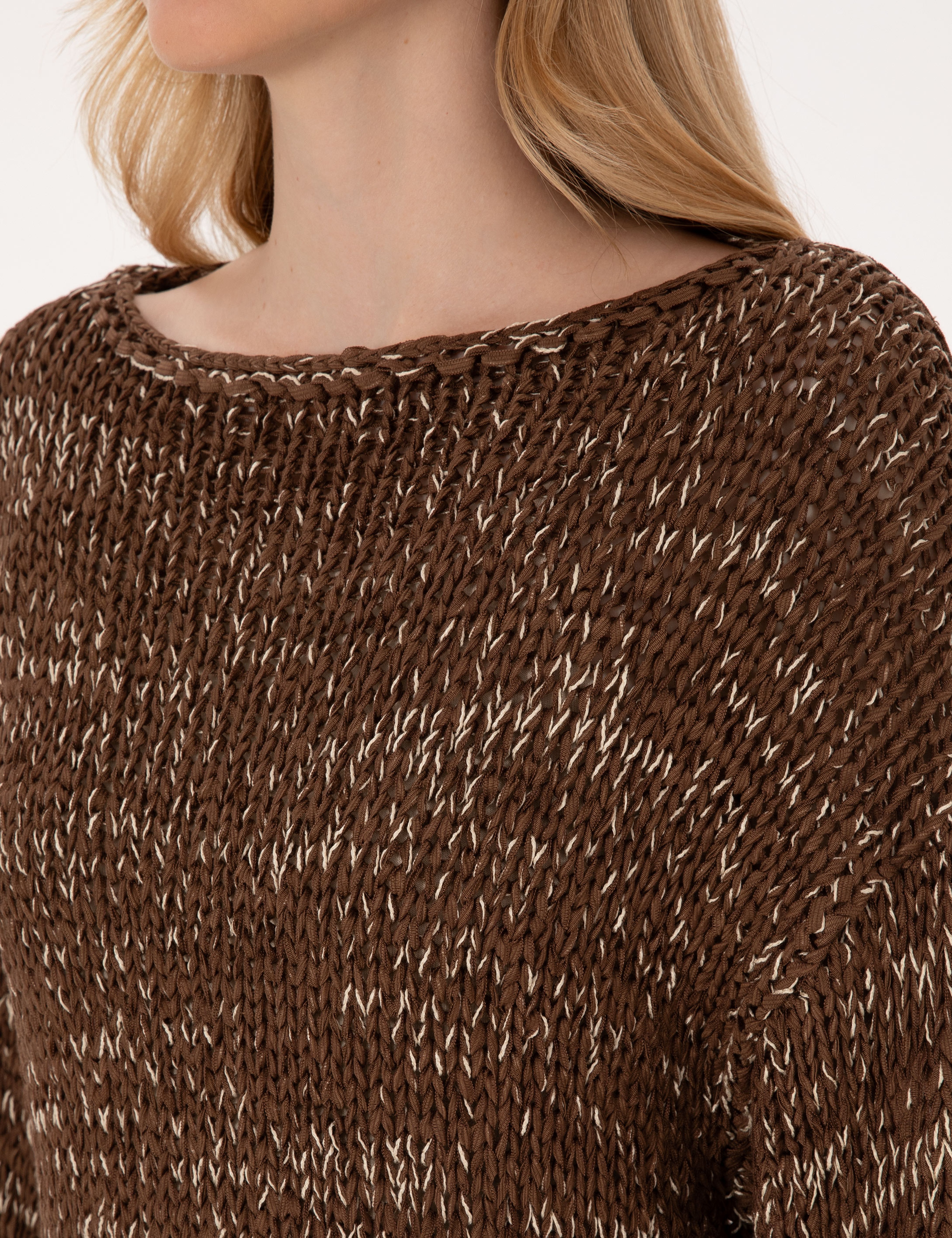 Kahverengi Comfort Fit Kazak - Image 7