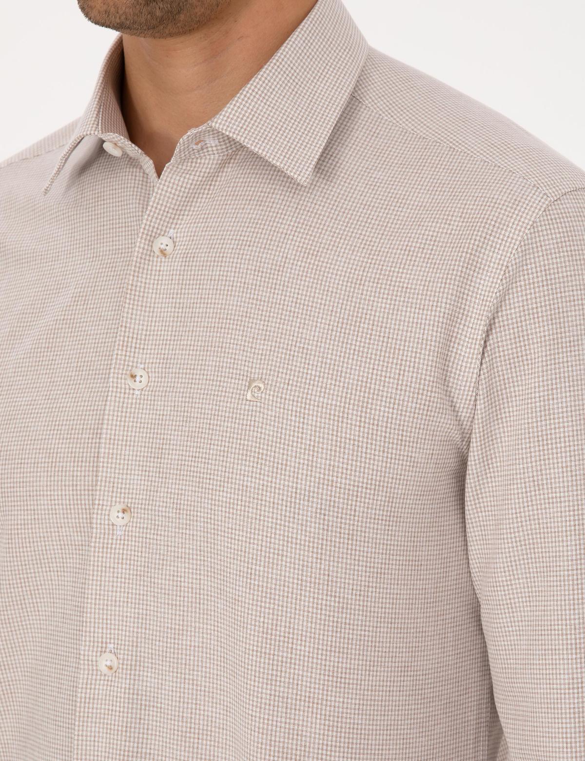 Bej Slim Fit Uzun Kollu Gömlek - 50297468001