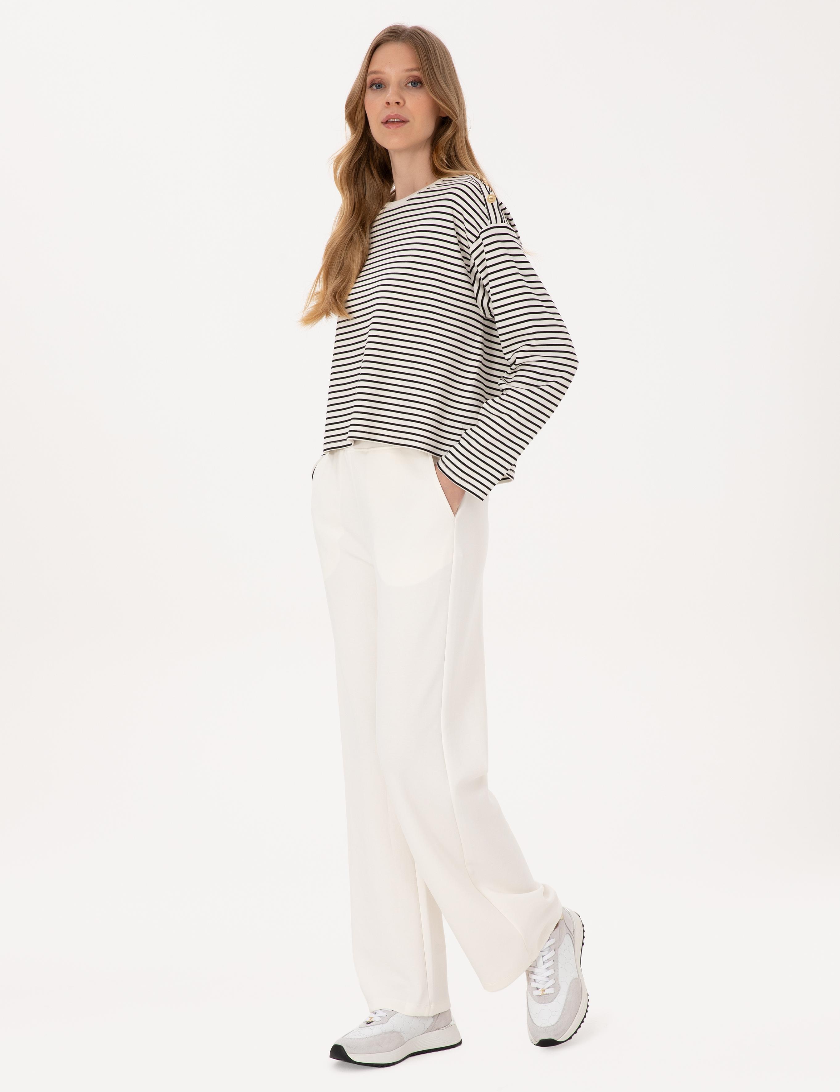 Ekru Loose Fit Eşofman Altı