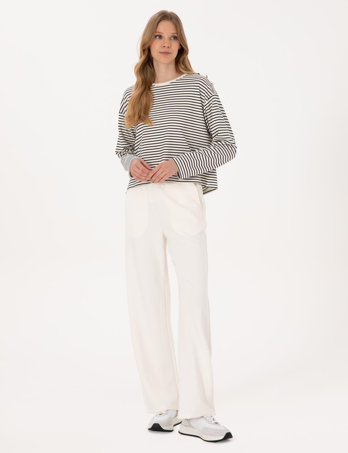 Ekru Loose Fit Eşofman Altı