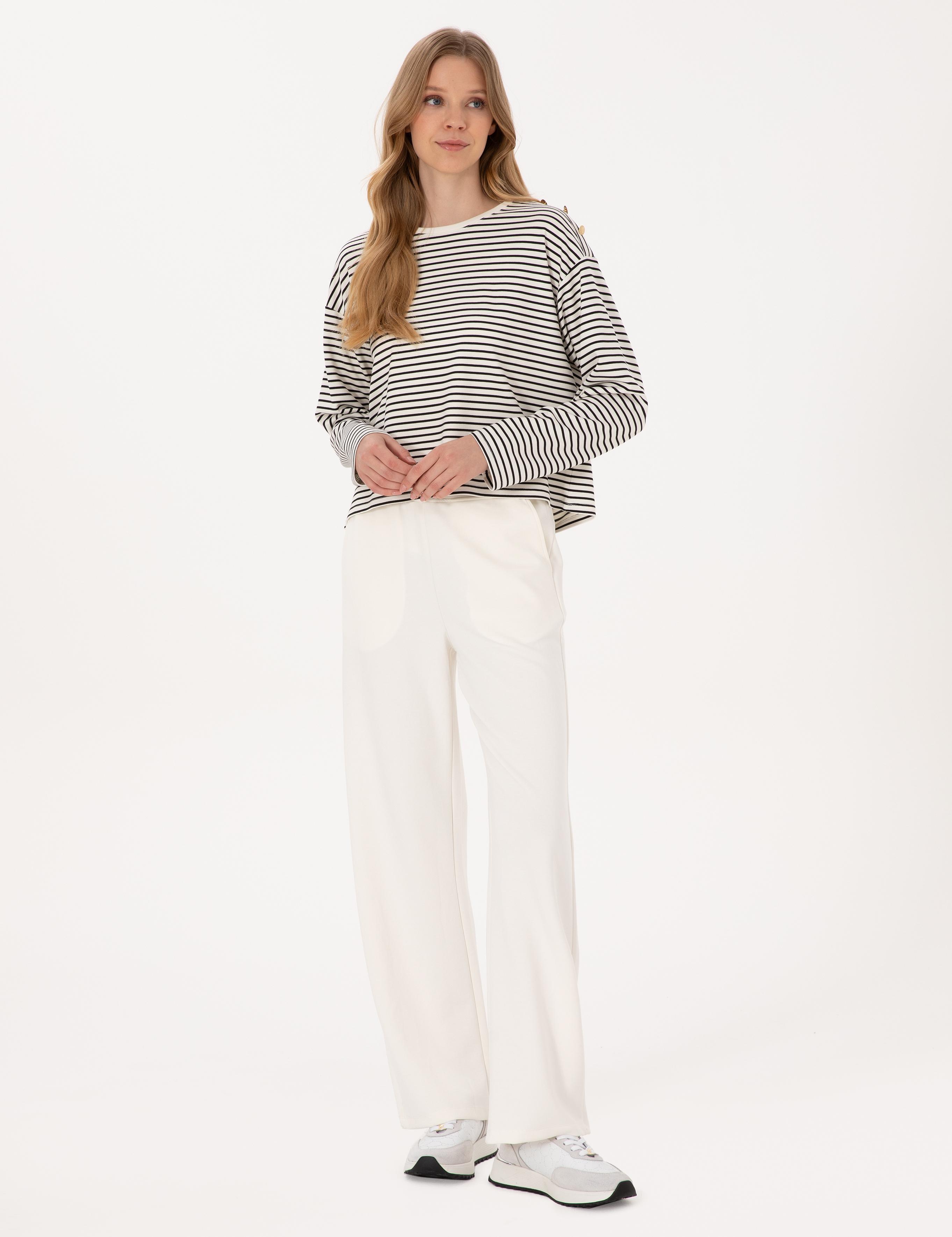 Ekru Loose Fit Eşofman Altı