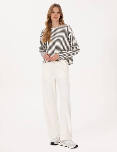 Ekru Loose Fit Eşofman Altı