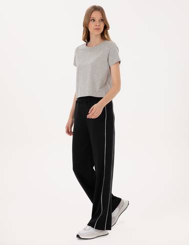 Siyah Loose Fit Eşofman Altı