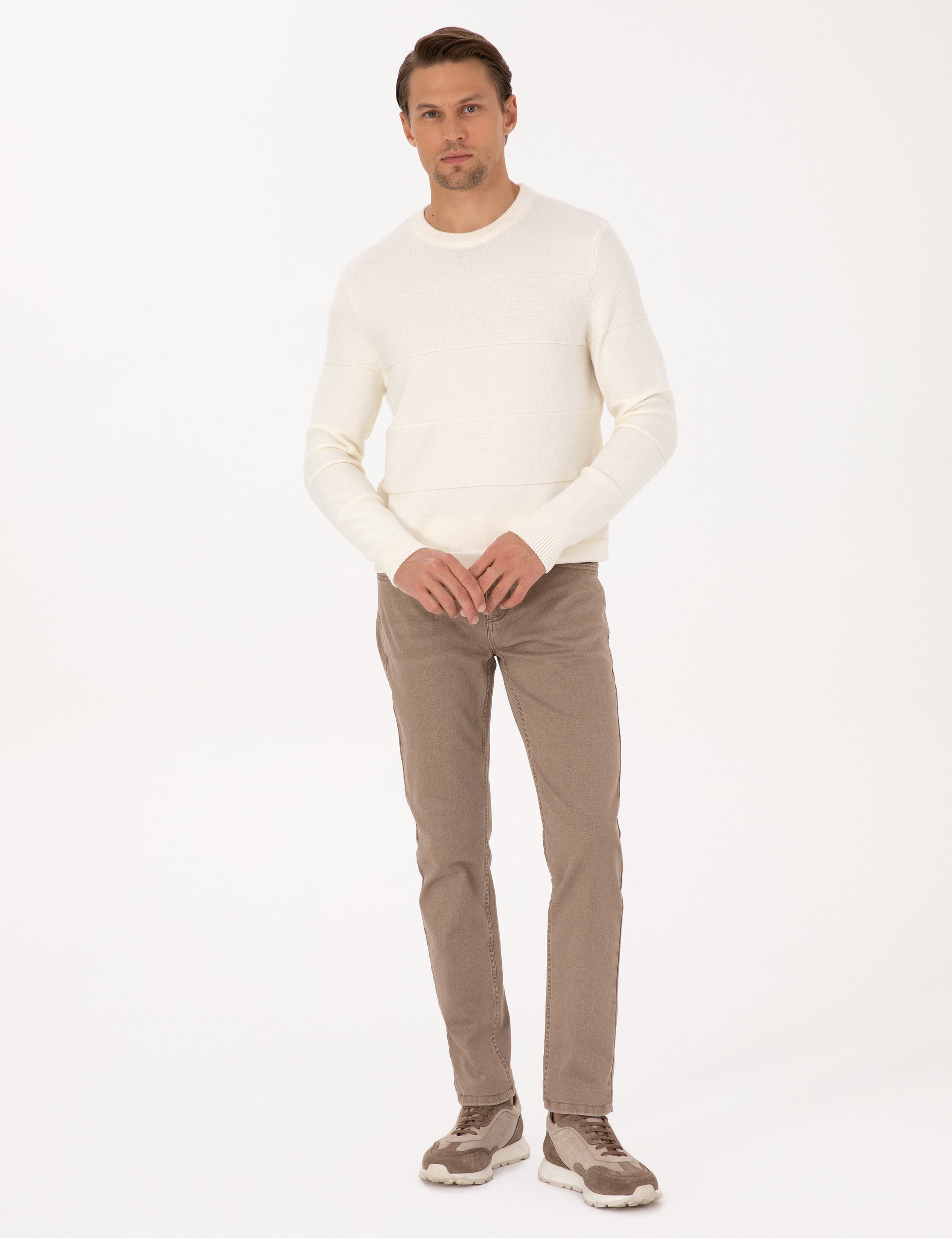 Bej Slim Fit Jean Pantolon - Image 3