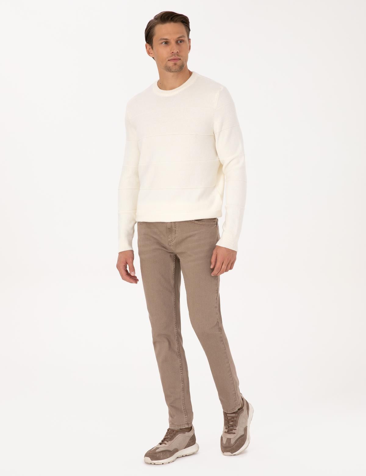 Bej Slim Fit Jean Pantolon