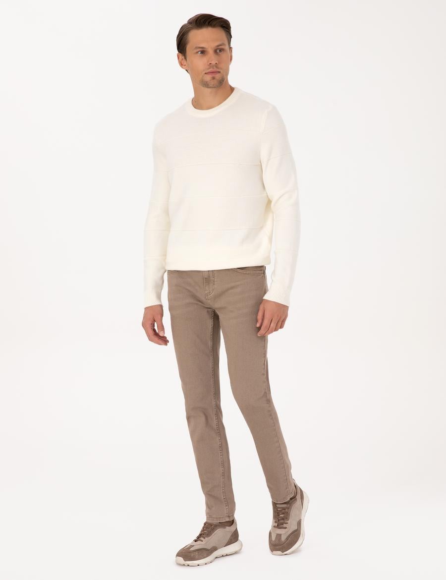 Bej Slim Fit Jean Pantolon