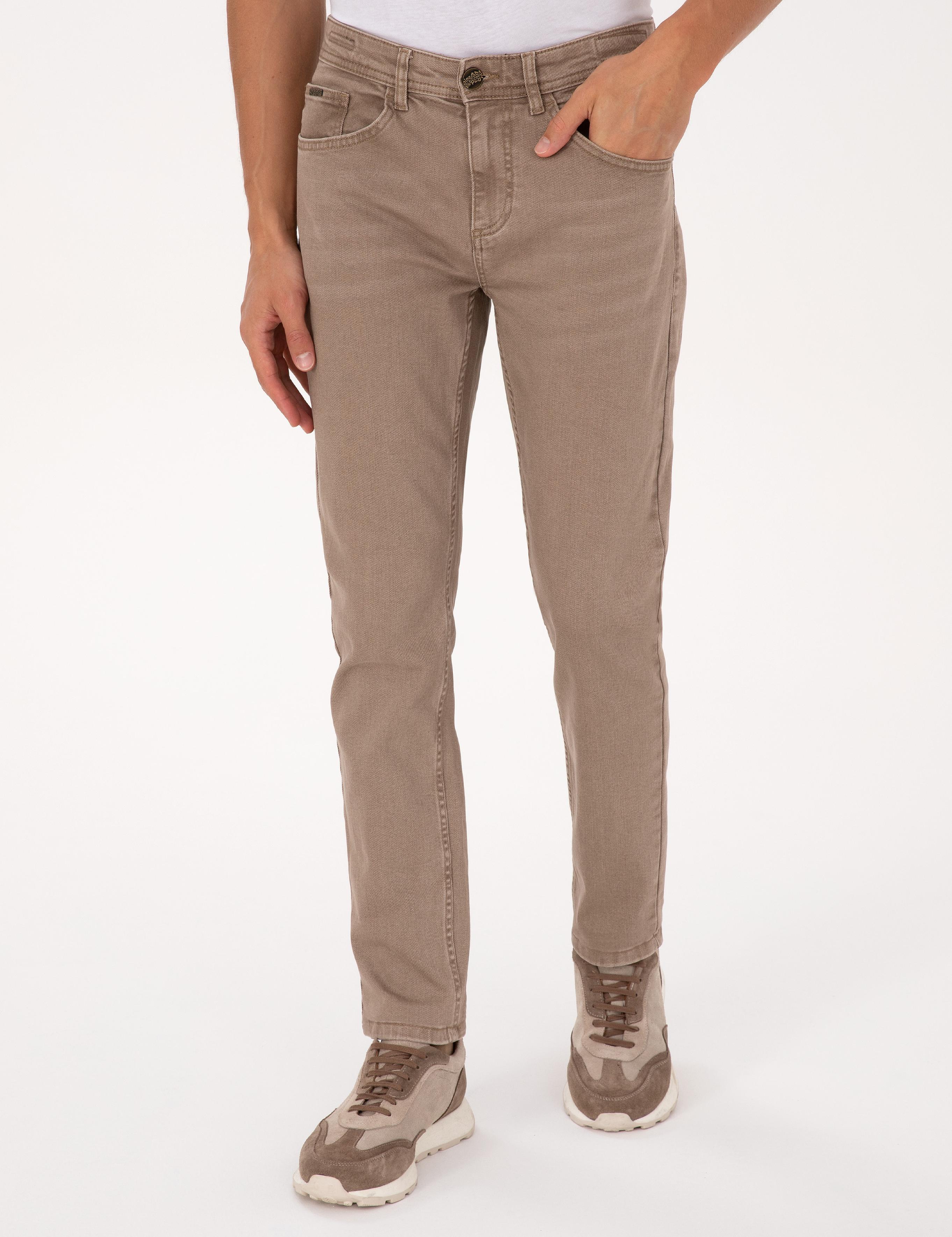 Bej Slim Fit Jean Pantolon