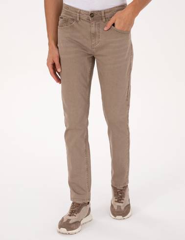 Bej Slim Fit Jean Pantolon