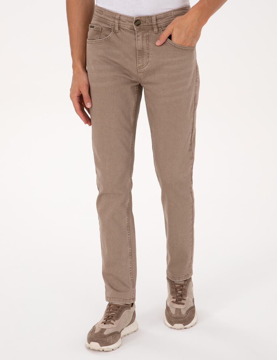 Bej Slim Fit Jean Pantolon
