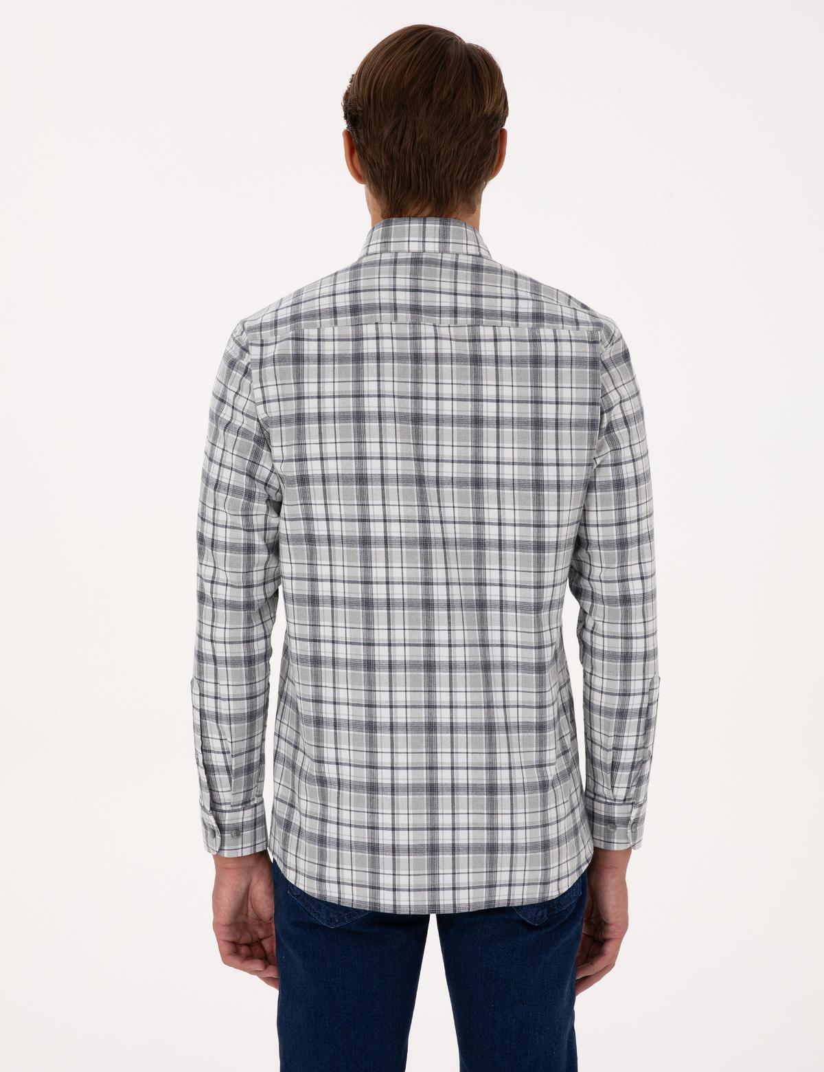 Lacivert Ekose Regular Fit Uzun Kollu Gömlek - 50316754001