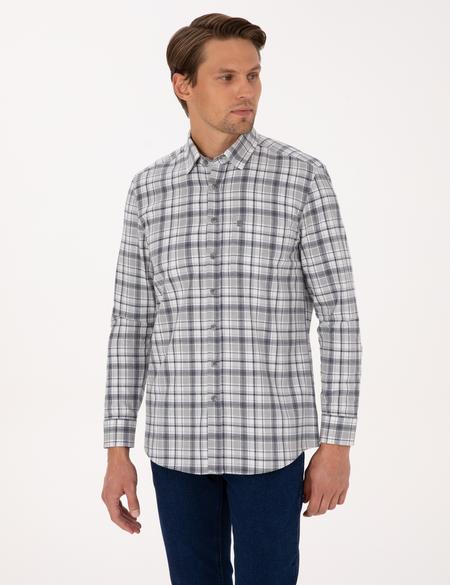 Lacivert Ekose Regular Fit Uzun Kollu Gömlek - 50316754001