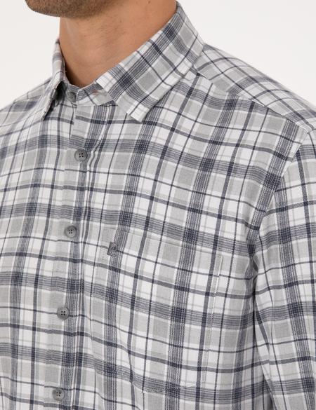 Lacivert Ekose Regular Fit Uzun Kollu Gömlek - 50316754001