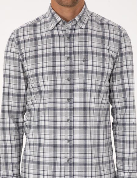 Lacivert Ekose Regular Fit Uzun Kollu Gömlek - 50316754001