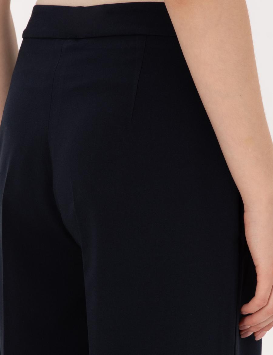 Lacivert Palazzo Kumaş Pantolon