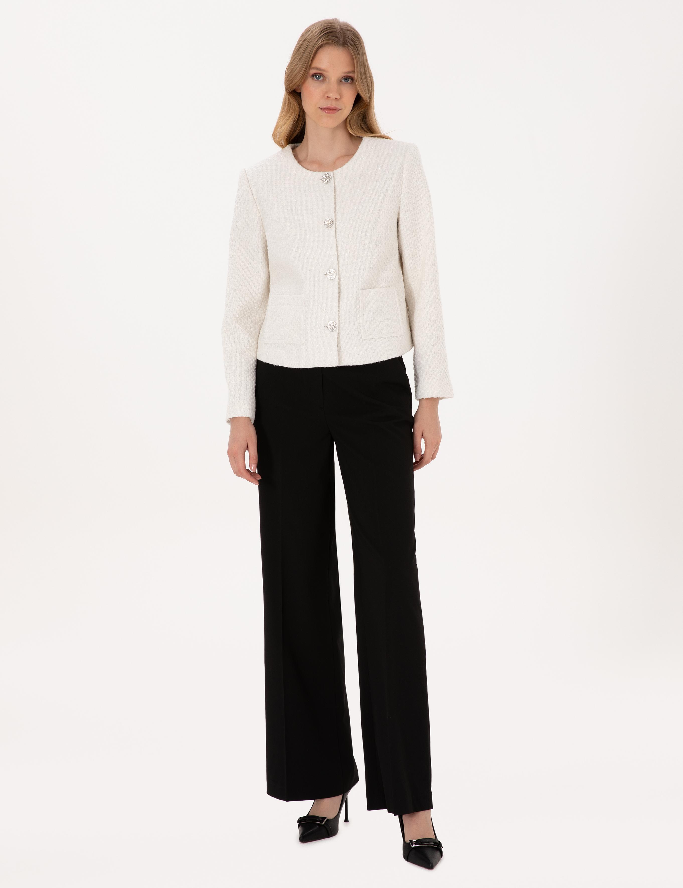 Siyah Palazzo Kumaş Pantolon