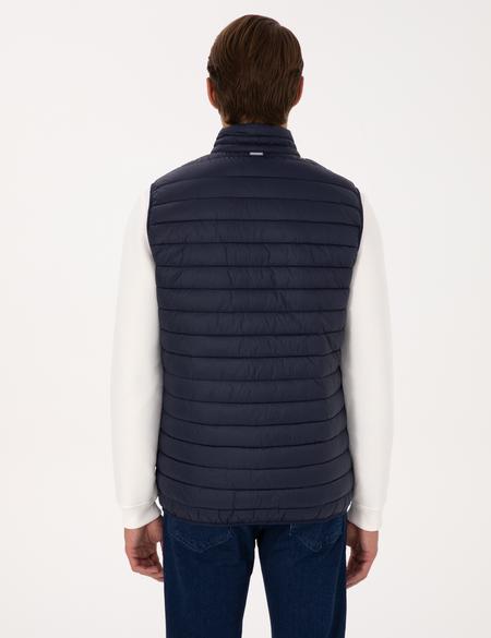 Lacivert Kapitone Yelek - 50313897003