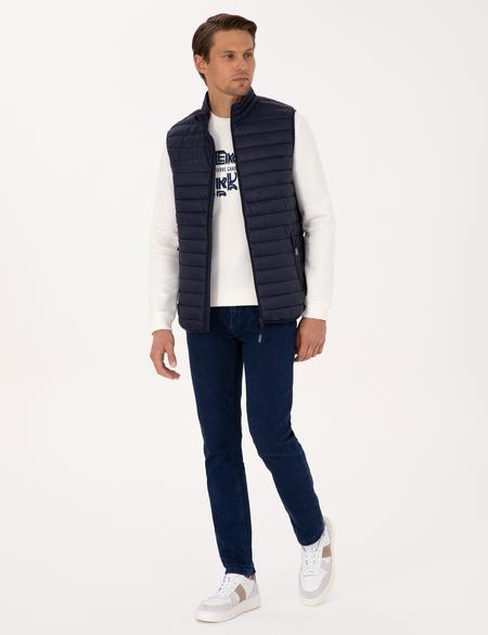 Lacivert Kapitone Yelek - 50313897003