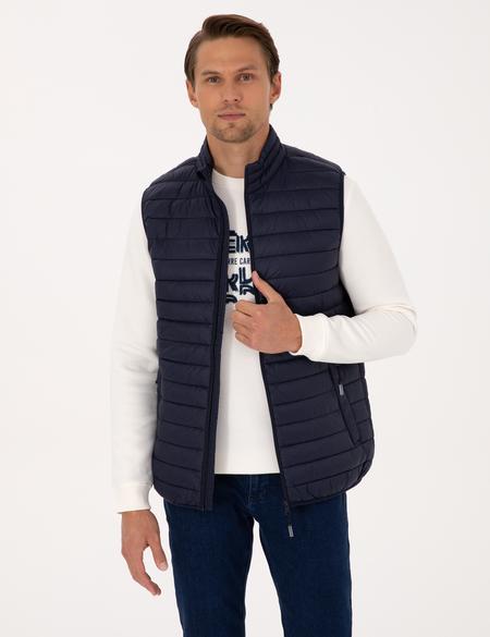 Lacivert Kapitone Yelek - 50313897003