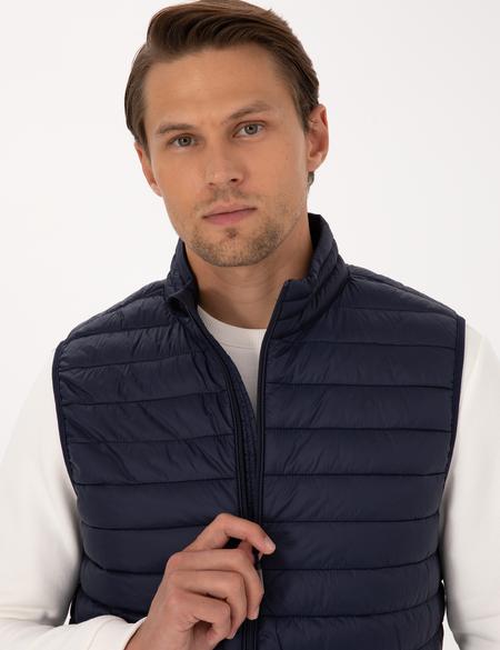 Lacivert Kapitone Yelek - 50313897003