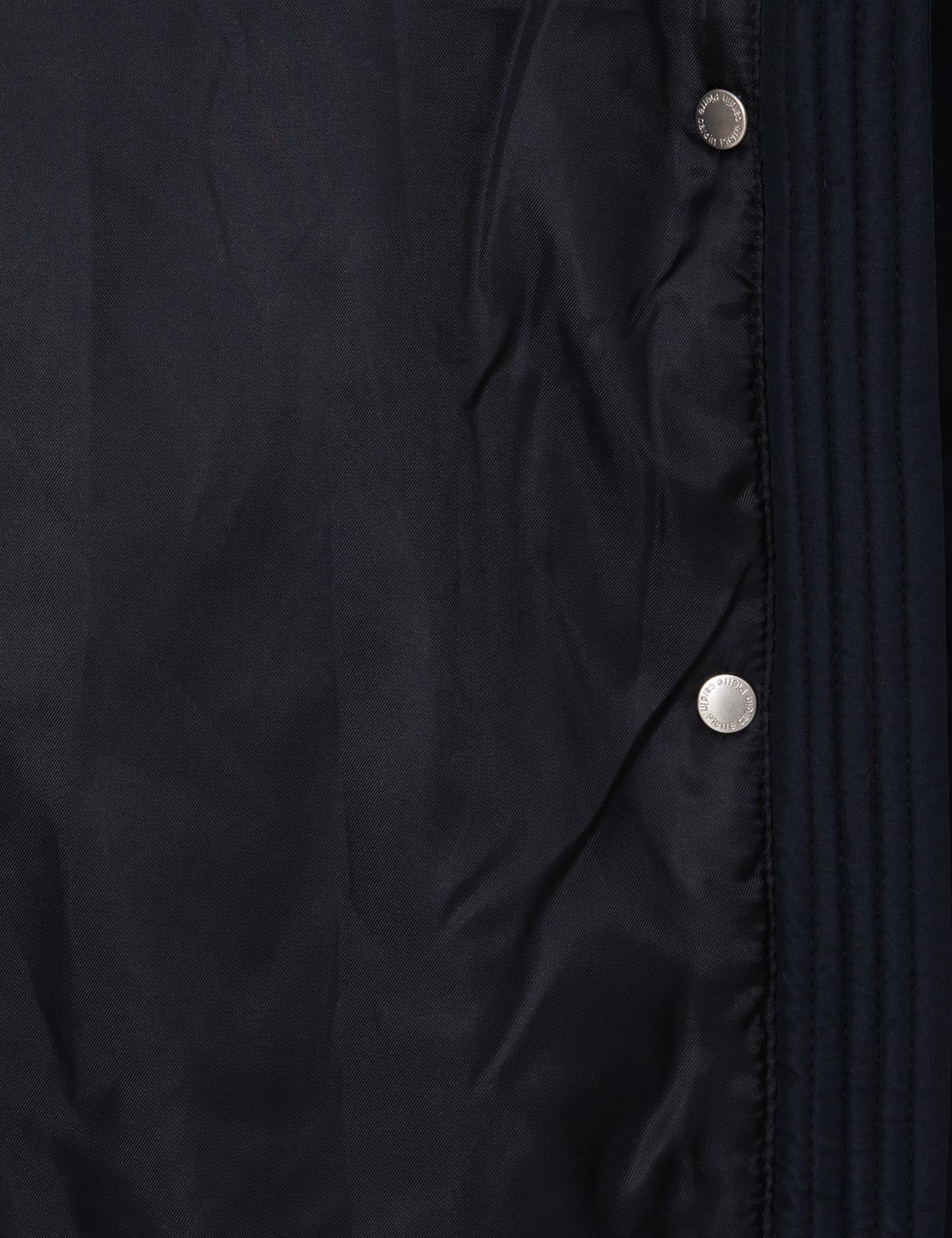 Lacivert Kadife Yakalı Kapitone Comfort Fit Mont - 50314035009