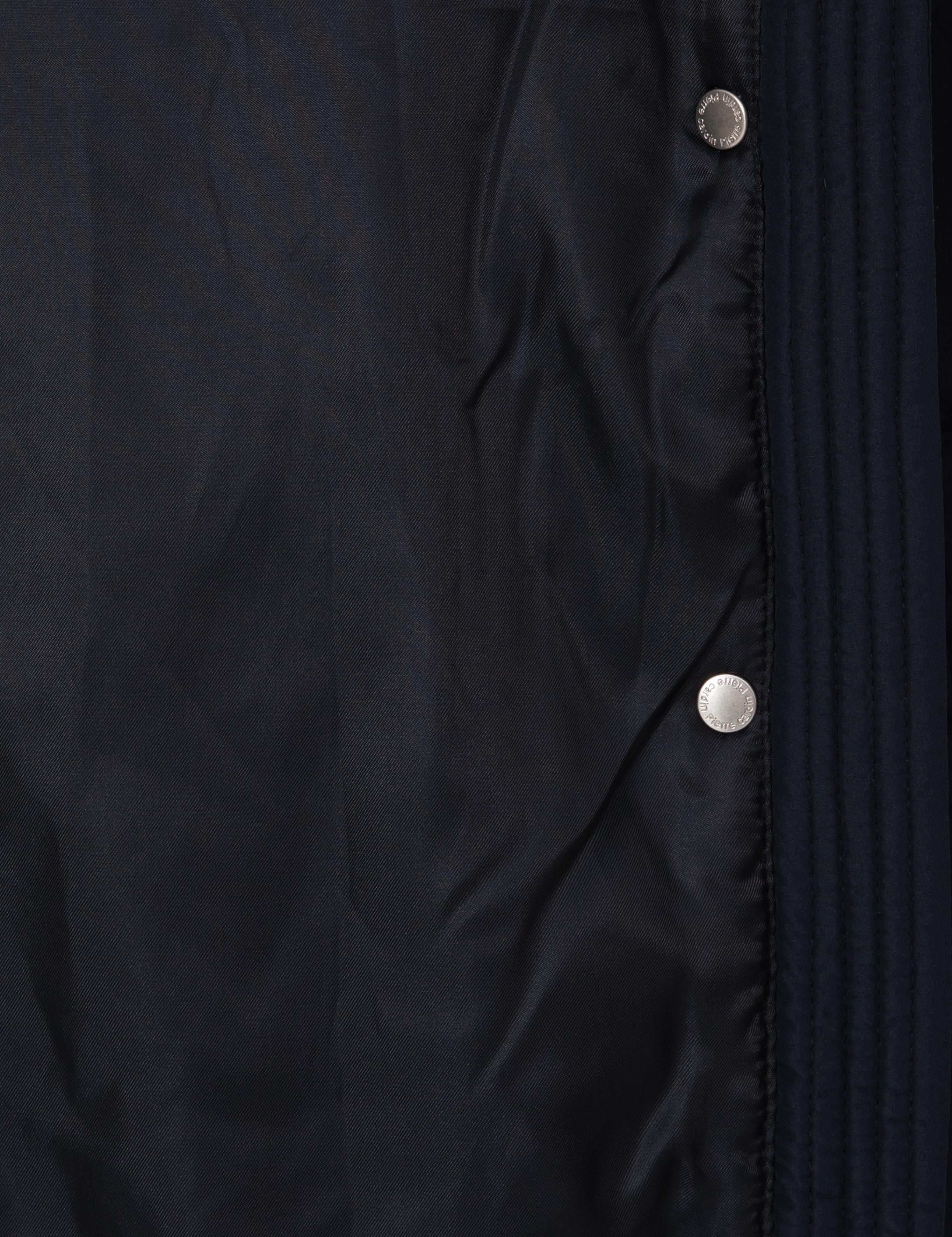 Lacivert Kadife Yakalı Kapitone Comfort Fit Mont