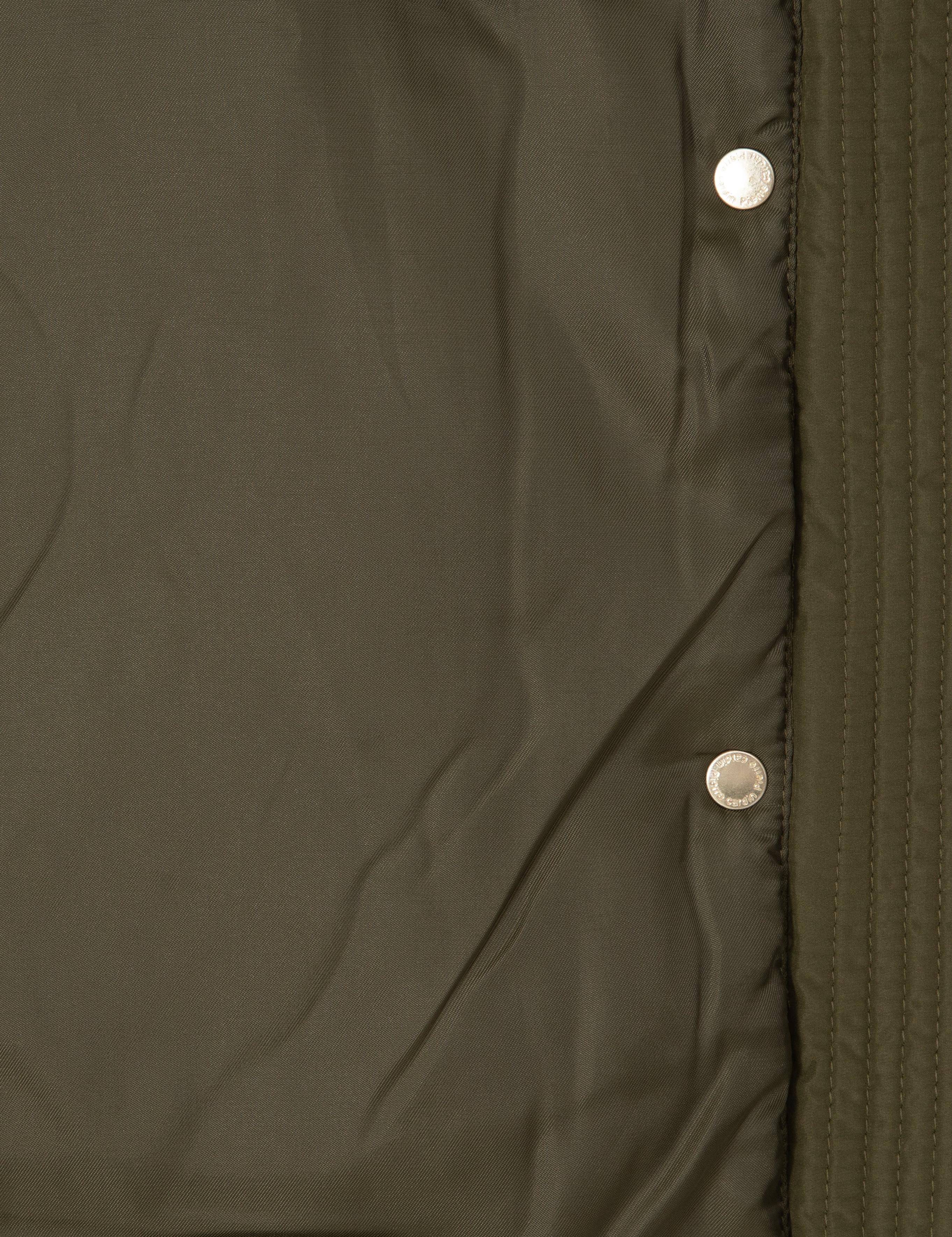 Haki Kadife Yakalı Kapitone Comfort Fit Mont