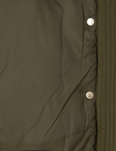 Haki Kadife Yakalı Kapitone Comfort Fit Mont - 50314035001