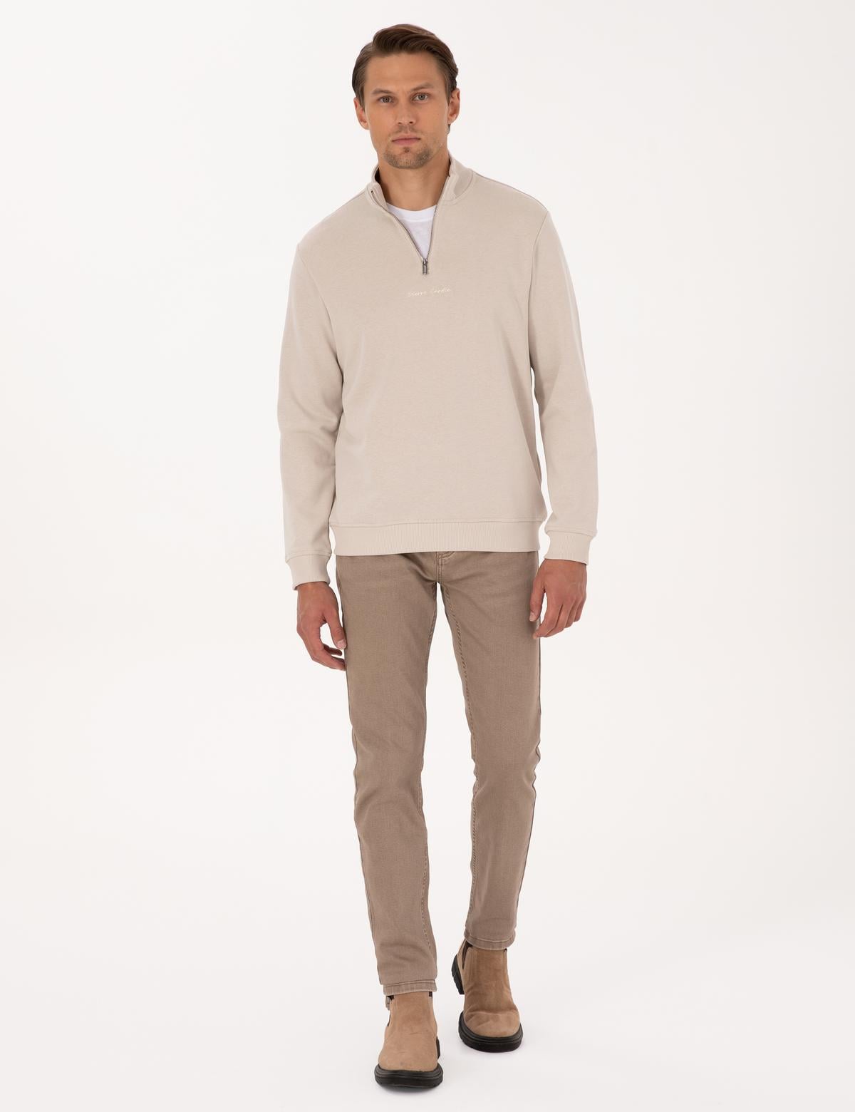 Bej Regular Fit Sweatshirt - 50308044048