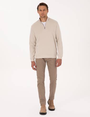 Bej Regular Fit Sweatshirt