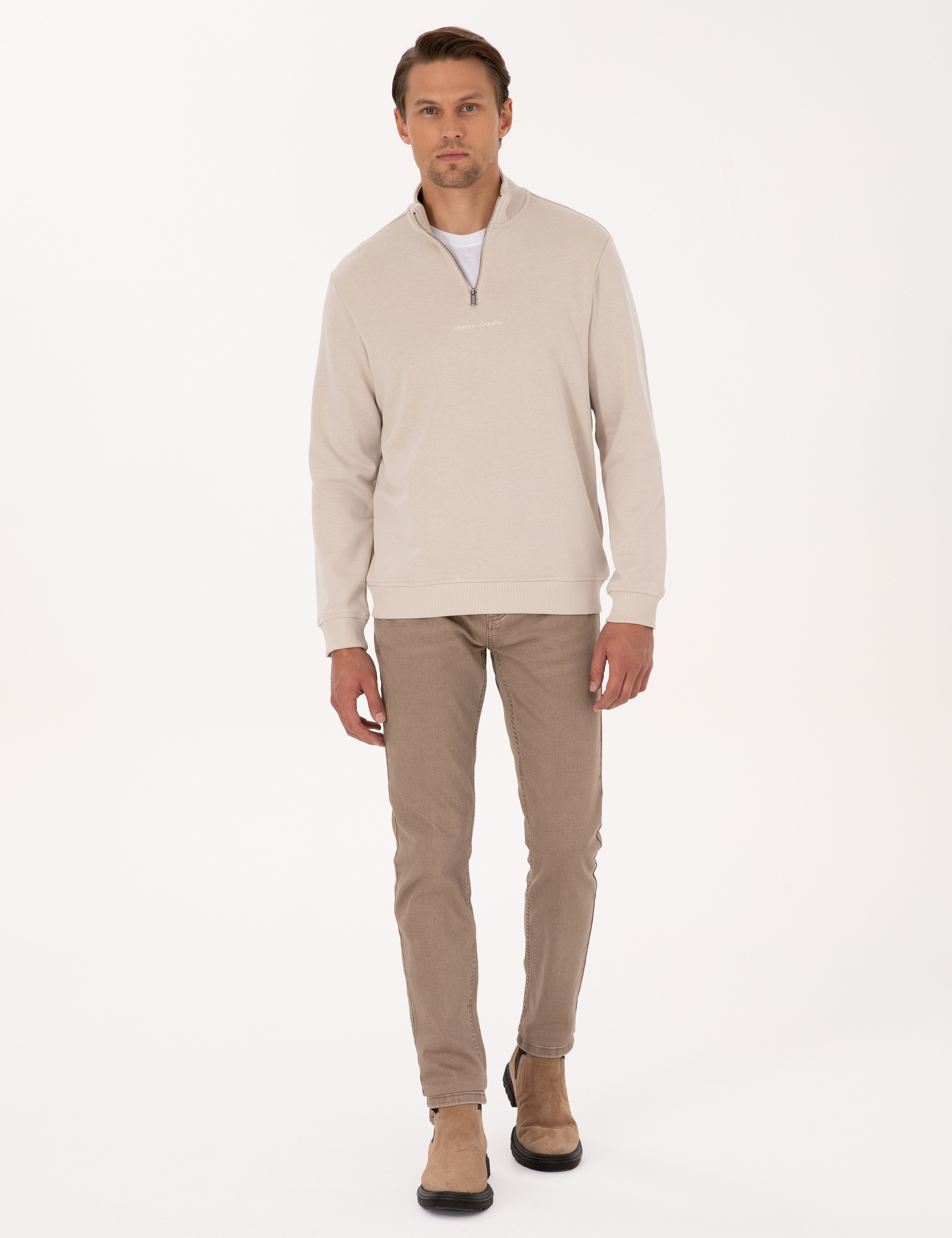 Bej Regular Fit Sweatshirt